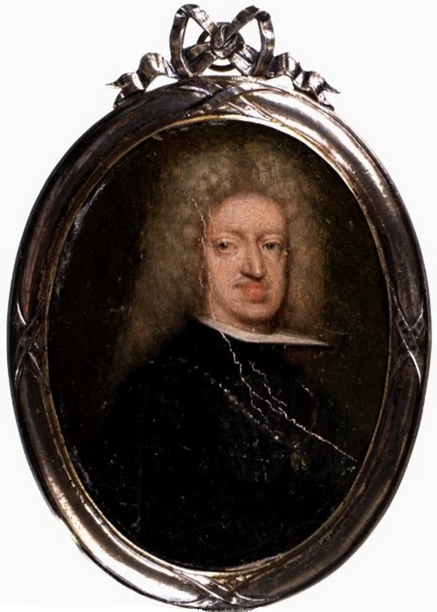 Ritratto di Charles (II) of Spain - miniatura, attribuito